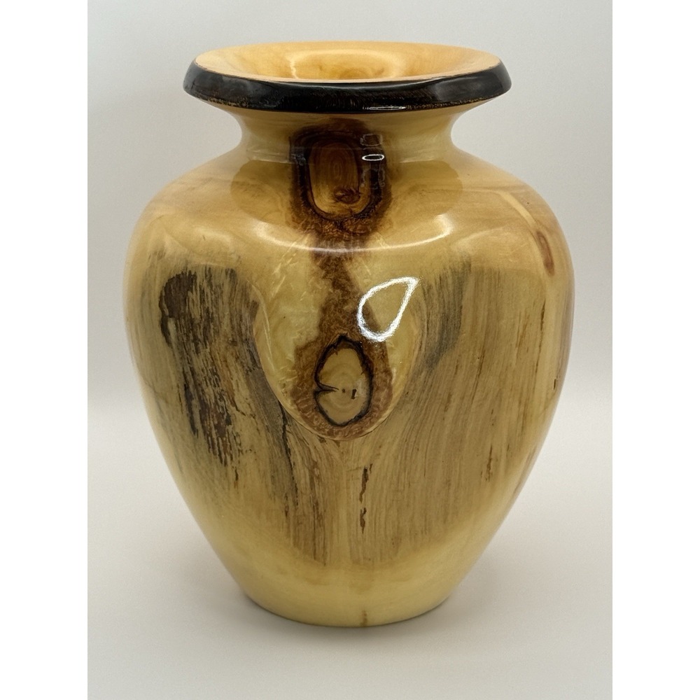 Aspen Cove Studios Handmade Original Aspen Vase 7.25" Tall Natural Burl EC